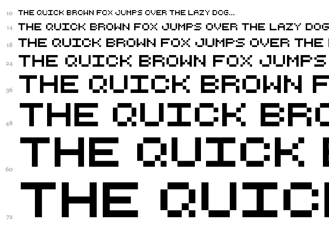 Retro Computer font waterfall
